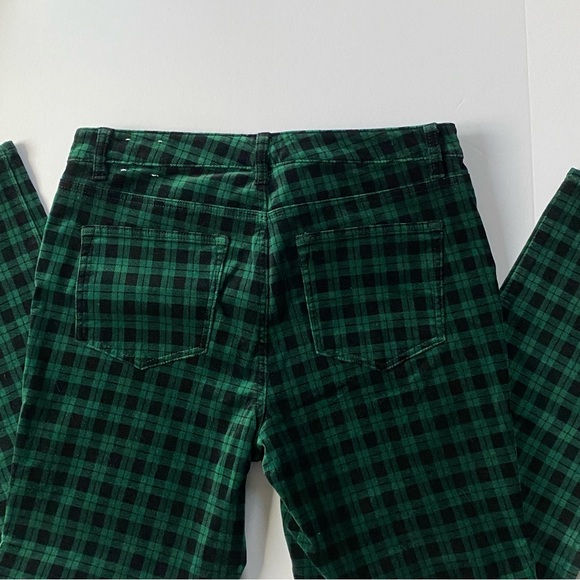 Talbots Pants 10P Velveteen Straight Leg Green Plaid Academia Holiday New Womens - Picture 14 of 15